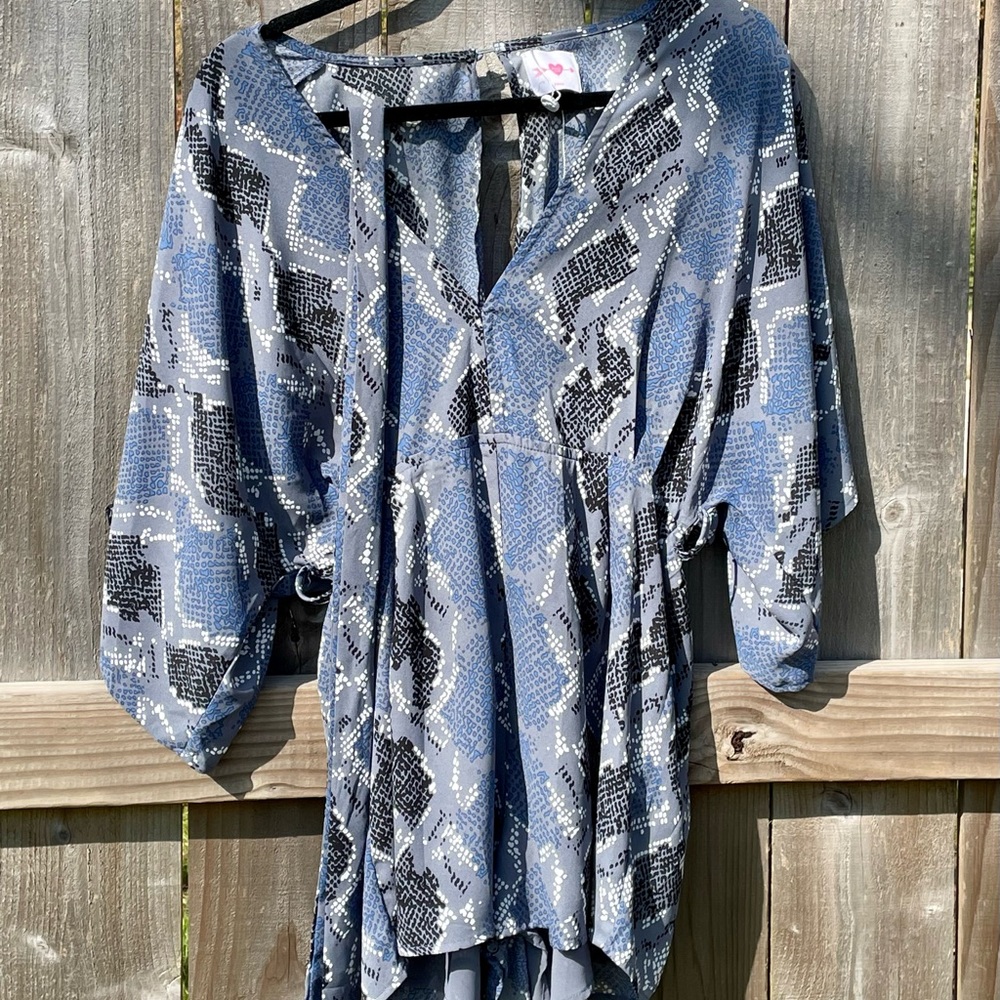 Buddy love, snake print romper.